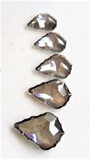 Satin Grey French Cut Chandelier Crystals Pendants