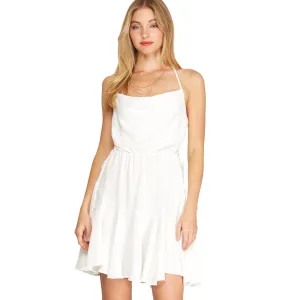 *SHE   SKY White Strappy Fit Flare Mini Dress SS9437