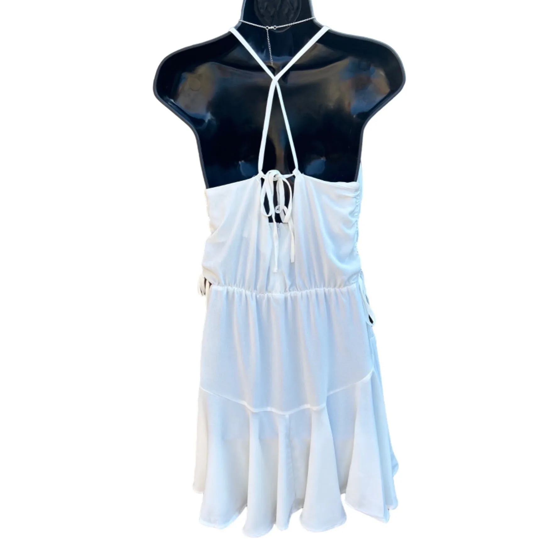 *SHE   SKY White Strappy Fit Flare Mini Dress SS9437