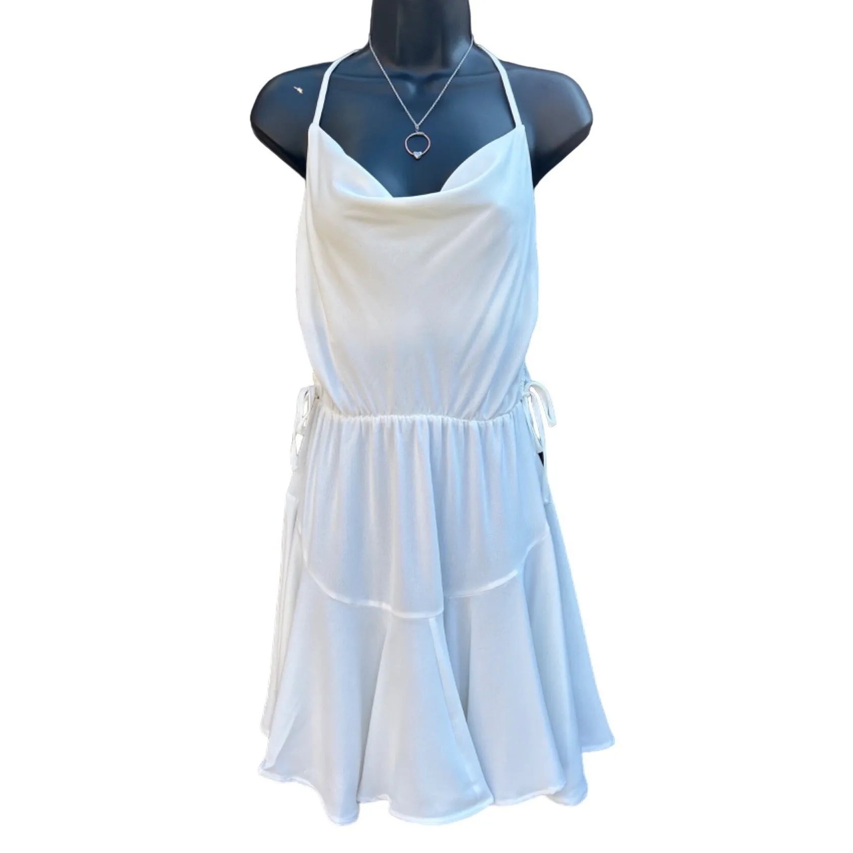 *SHE   SKY White Strappy Fit Flare Mini Dress SS9437