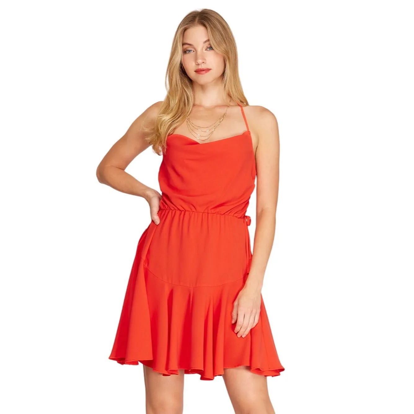 *SHE   SKY White Strappy Fit Flare Mini Dress SS9437