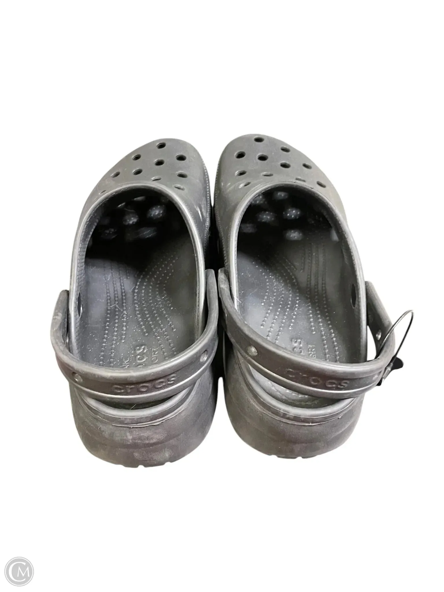 Shoes Flats By Crocs In Black, Size: 10