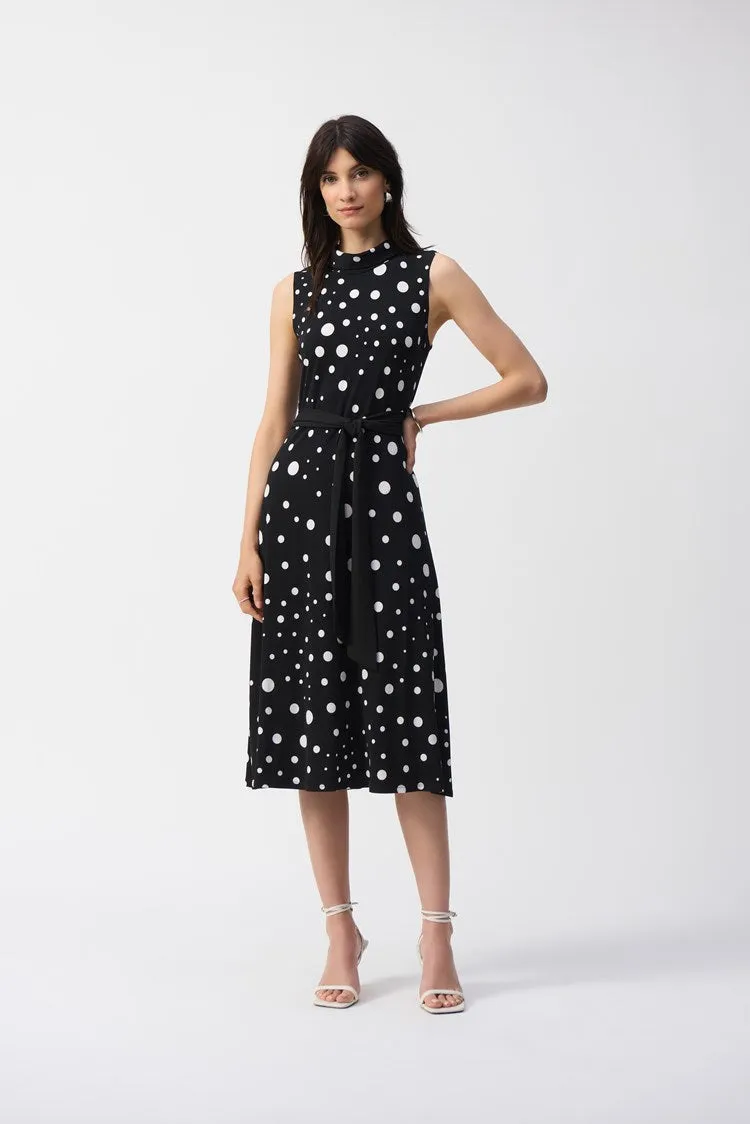 Silky Polka Dot Print Dress251066