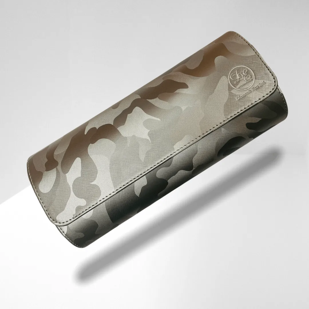 Silver Camouflage Watch Roll - Three Slot (Watches shown in pictures are sold separately)