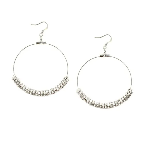 SILVER-CLEAR CRYSTAL EARRINGS  #ER1325_S-CRY (LF6)
