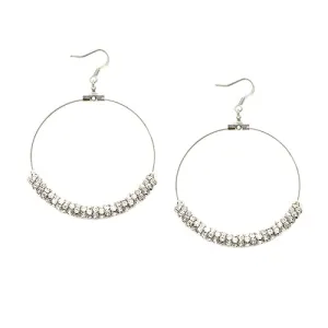 SILVER-CLEAR CRYSTAL EARRINGS  #ER1325_S-CRY (LF6)