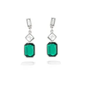 SILVER GREEN  EARRINGS #FW1203040 (MC17)