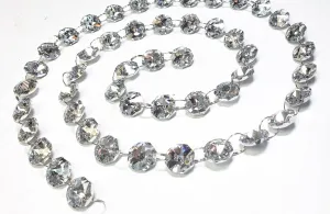 Silver Meter Chandelier Crystals Garland - Silver Ring Connectors