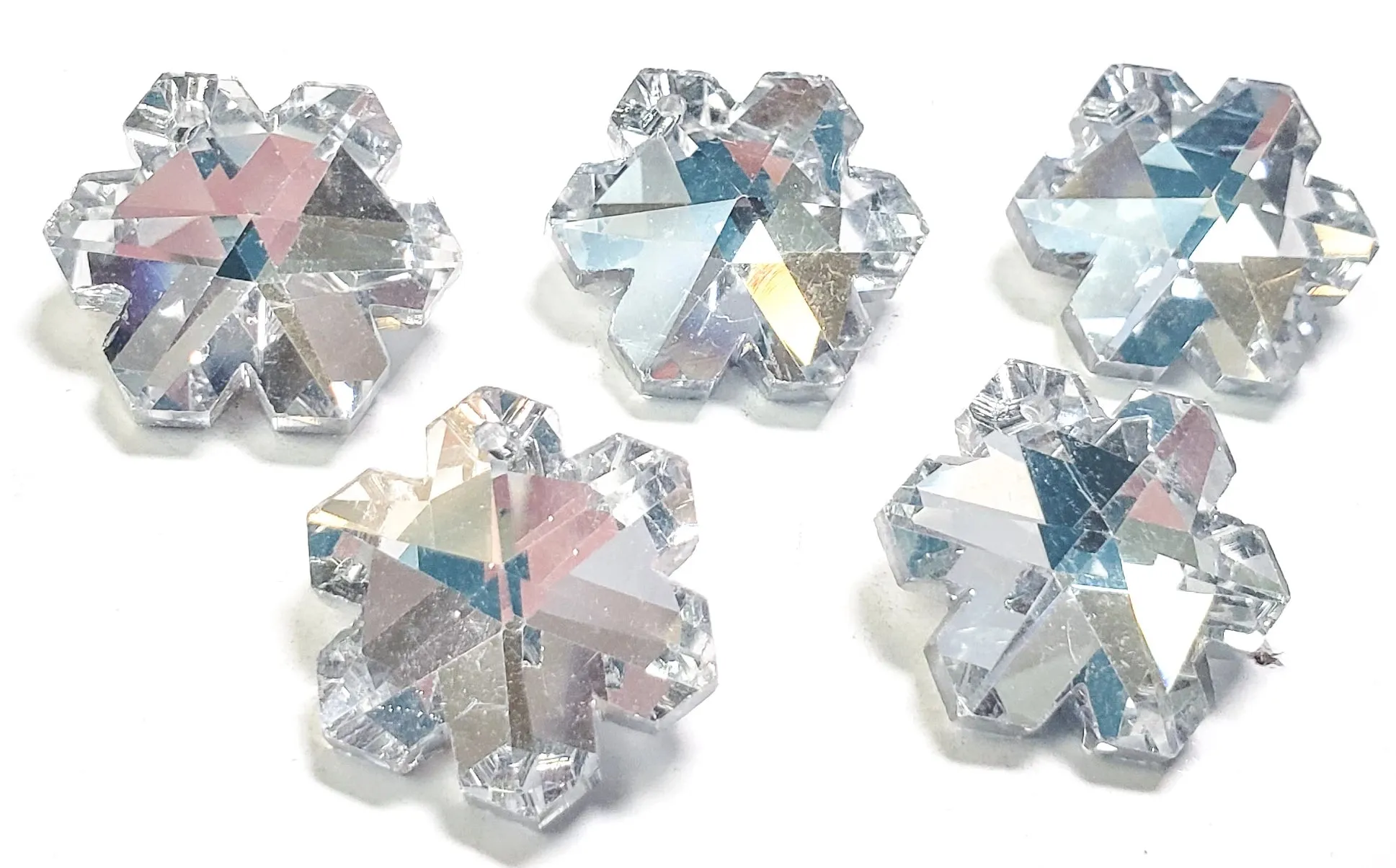 Silver Snowflake Chandelier Crystals, 20mm Pendants Pack of 5