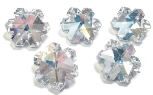 Silver Snowflake Chandelier Crystals, 20mm Pendants Pack of 5