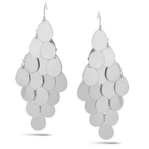 SILVER TEARDROP CHANDELIER EARRINGS# SQ6378S