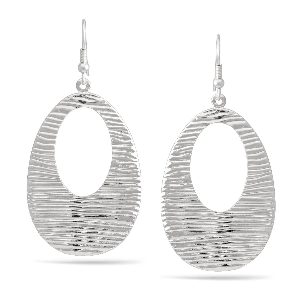 SILVER TEXTURE TEARDROP EARRINGS #WS23759ER02 (SHAE7)