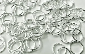 Silver Tone Split Ring Chandelier Connectors 11mm