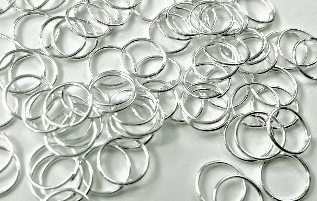 Silver Tone Split Ring Chandelier Connectors 11mm