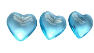 Sky Blue Smooth Heart 25mm Chandelier Crystals Pack of 5