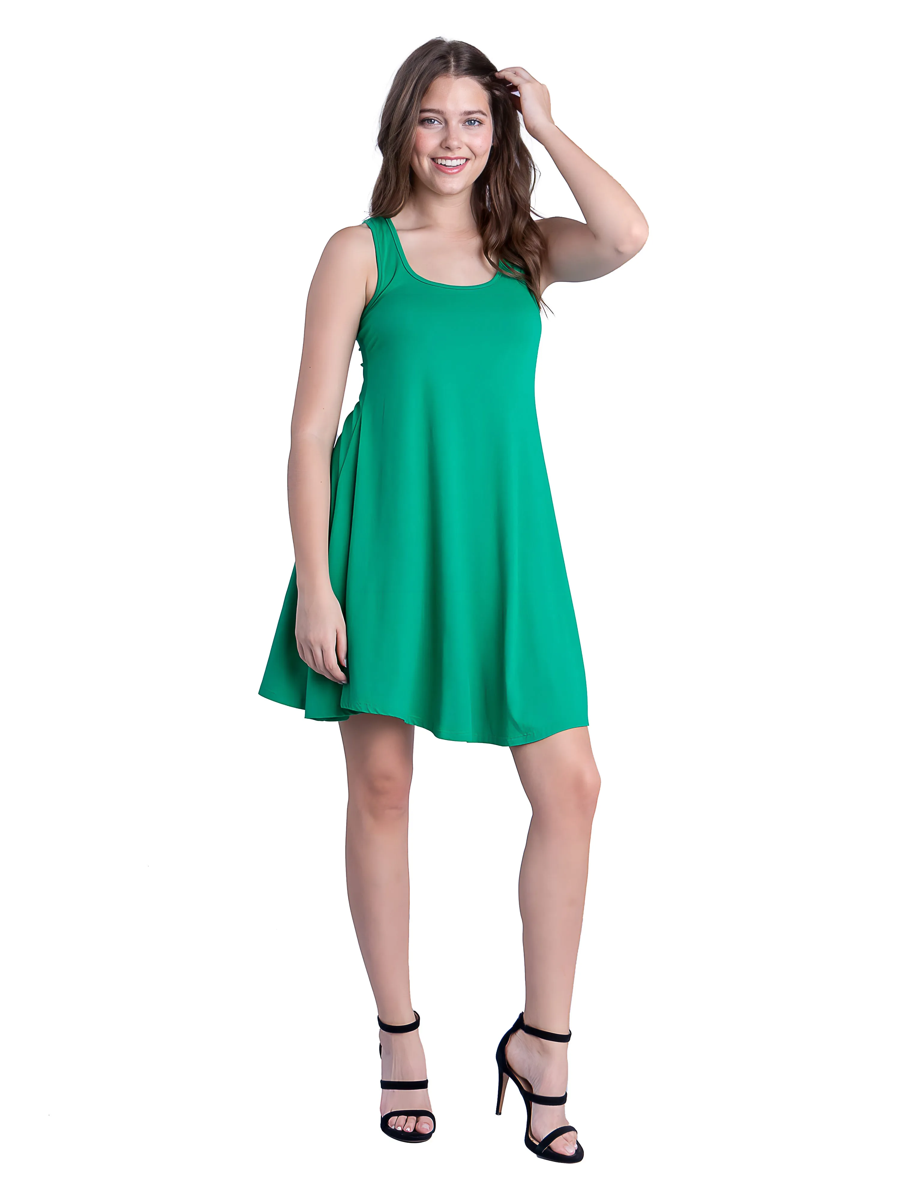 Sleeveless A Line Fit and Flare Skater Dress