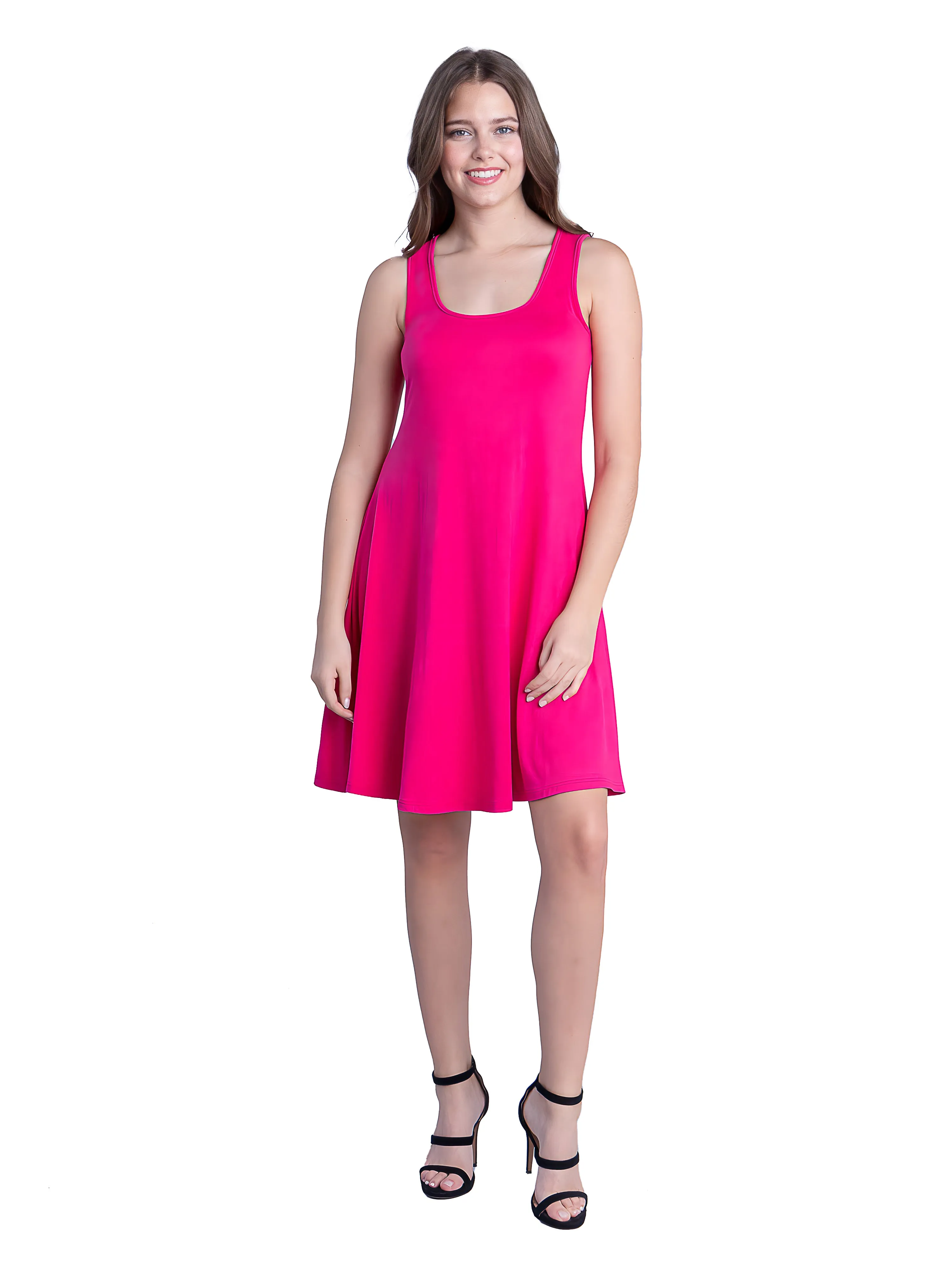 Sleeveless A Line Fit and Flare Skater Dress