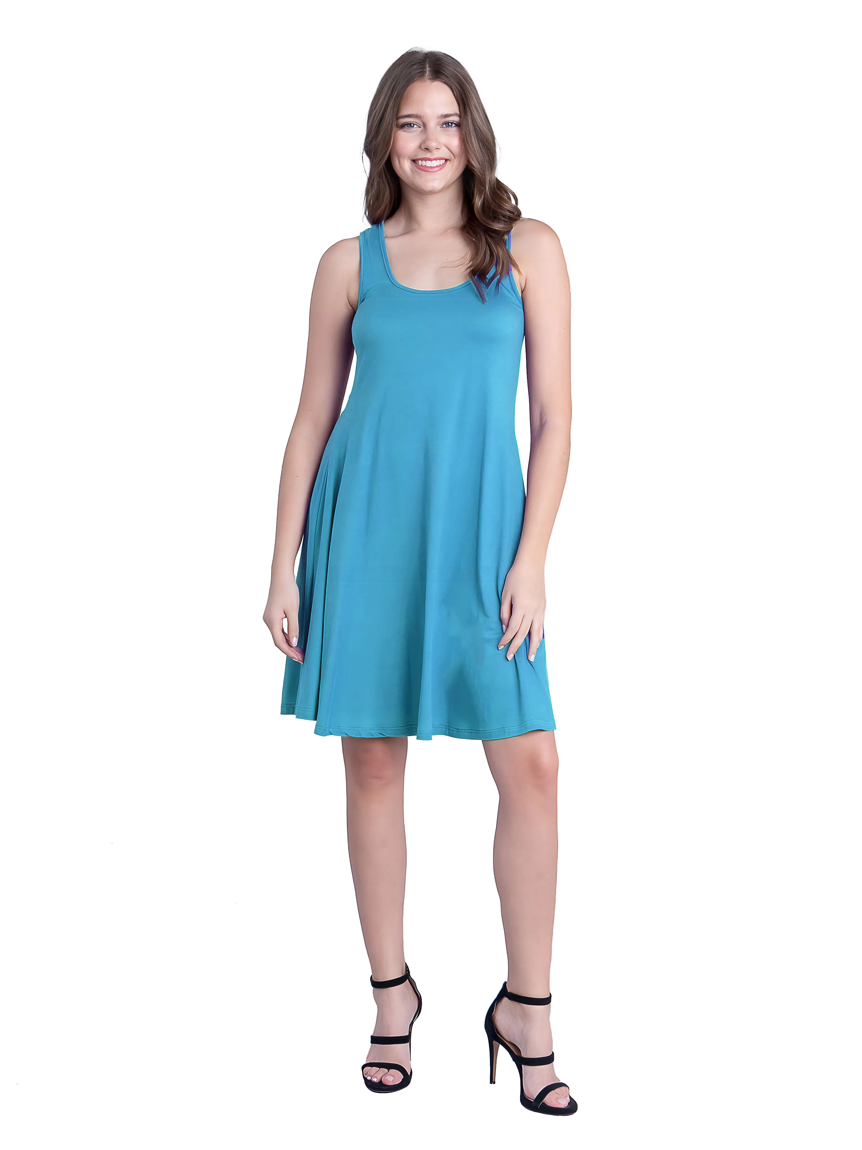 Sleeveless A Line Fit and Flare Skater Dress