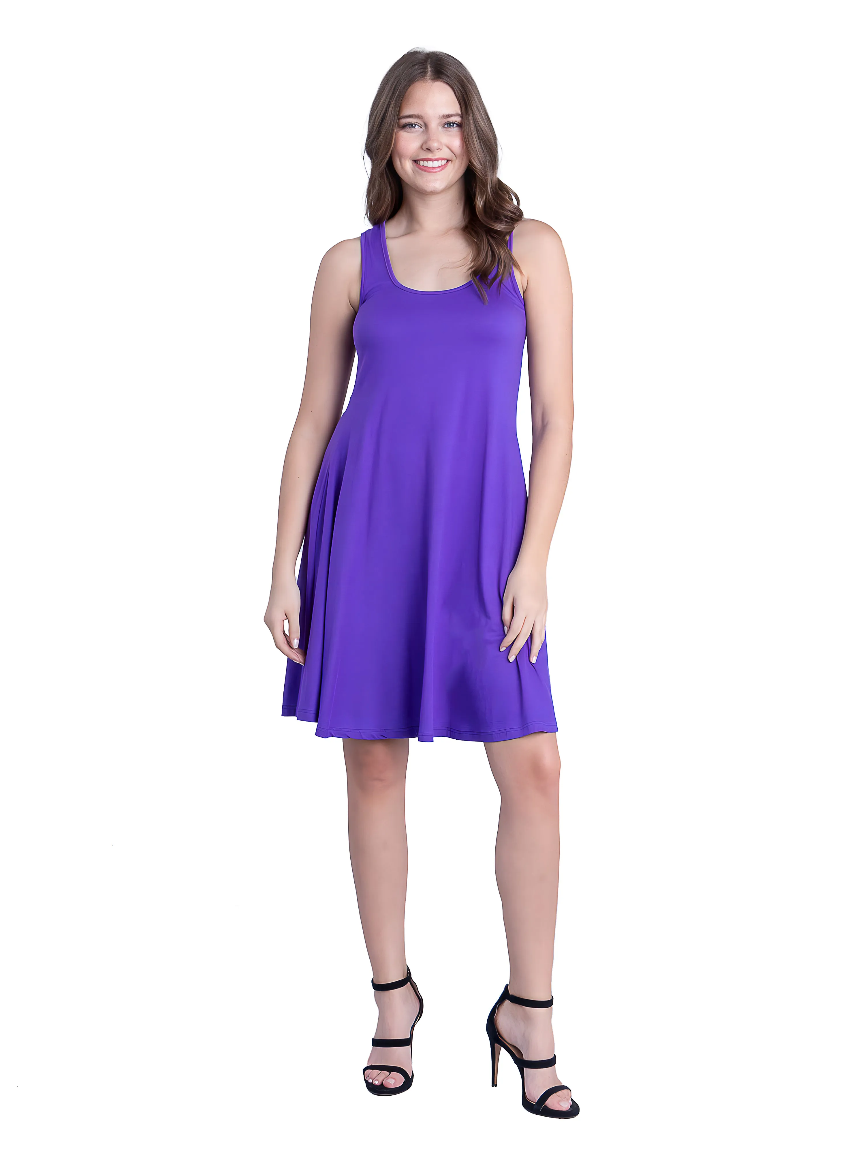 Sleeveless A Line Fit and Flare Skater Dress