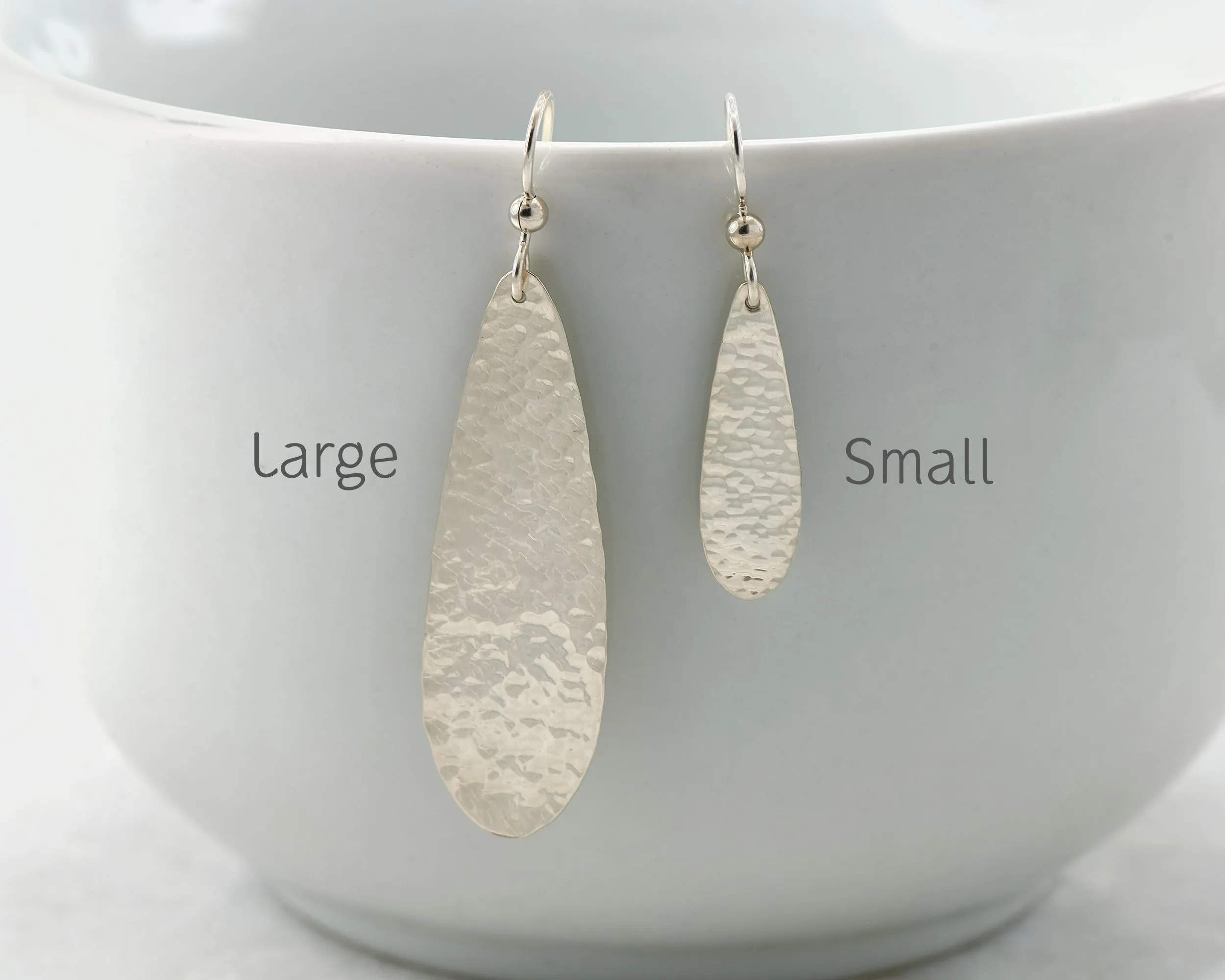 Small Hammered Teardrop Earrings