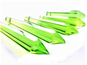 Spring Green Icicle Chandelier Crystals, Pack of 5 Pendants