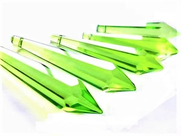Spring Green Icicle Chandelier Crystals, Pack of 5 Pendants