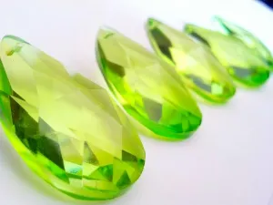 Spring Green Teardrops Chandelier Crystals, Pack of 5