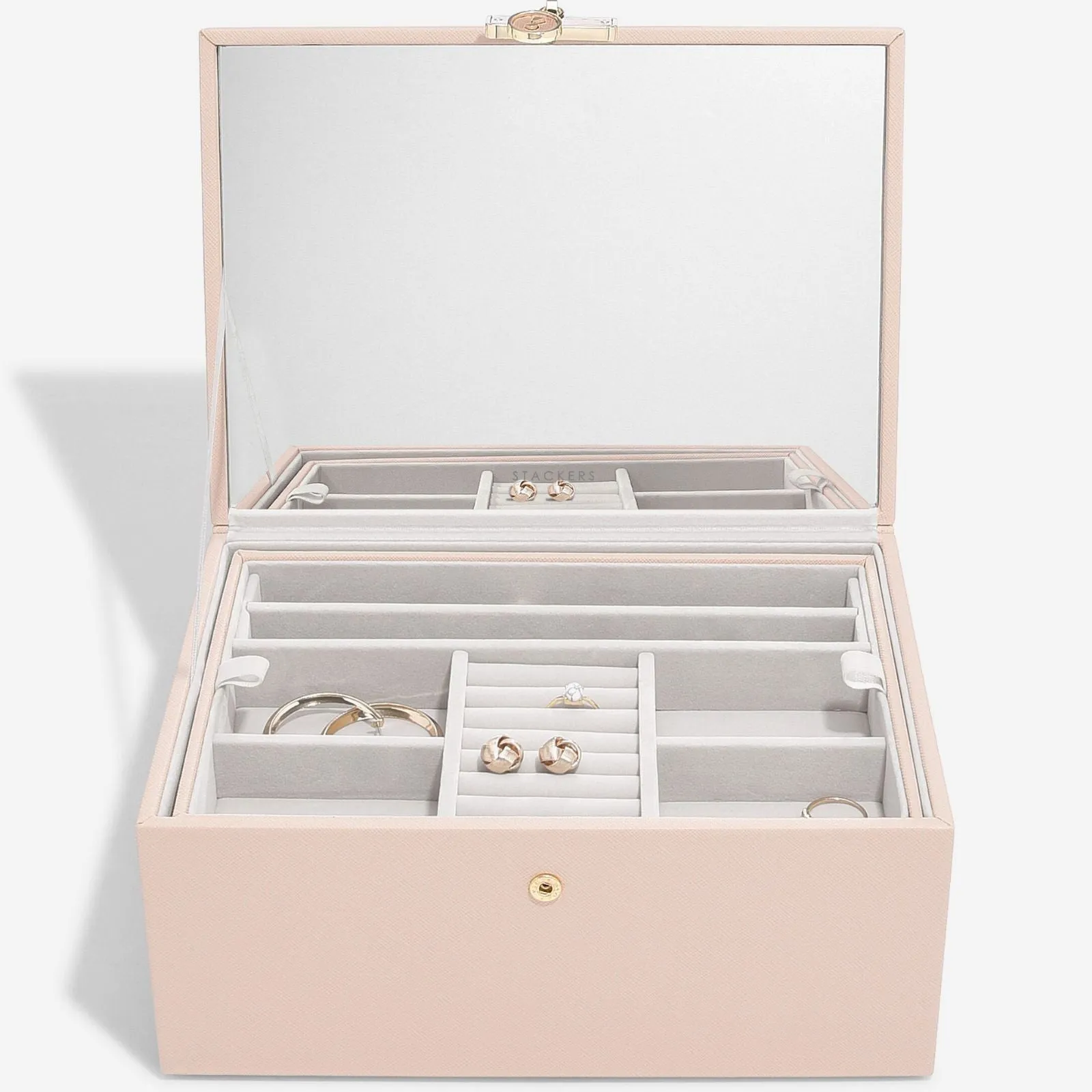 Stackers Luxury Classic 2 Tone Jewellery Box - Blush Pink