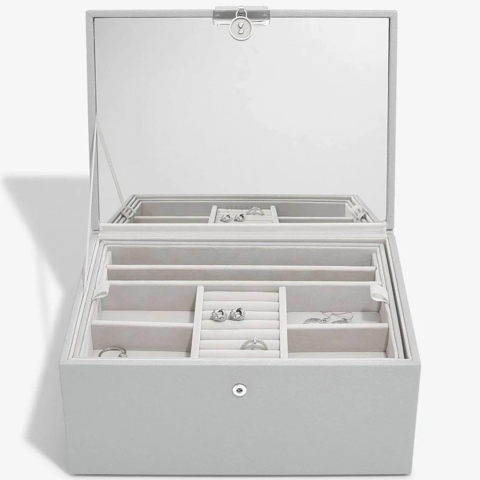 Stackers Luxury Classic 2 Tone Jewellery Box - Grey