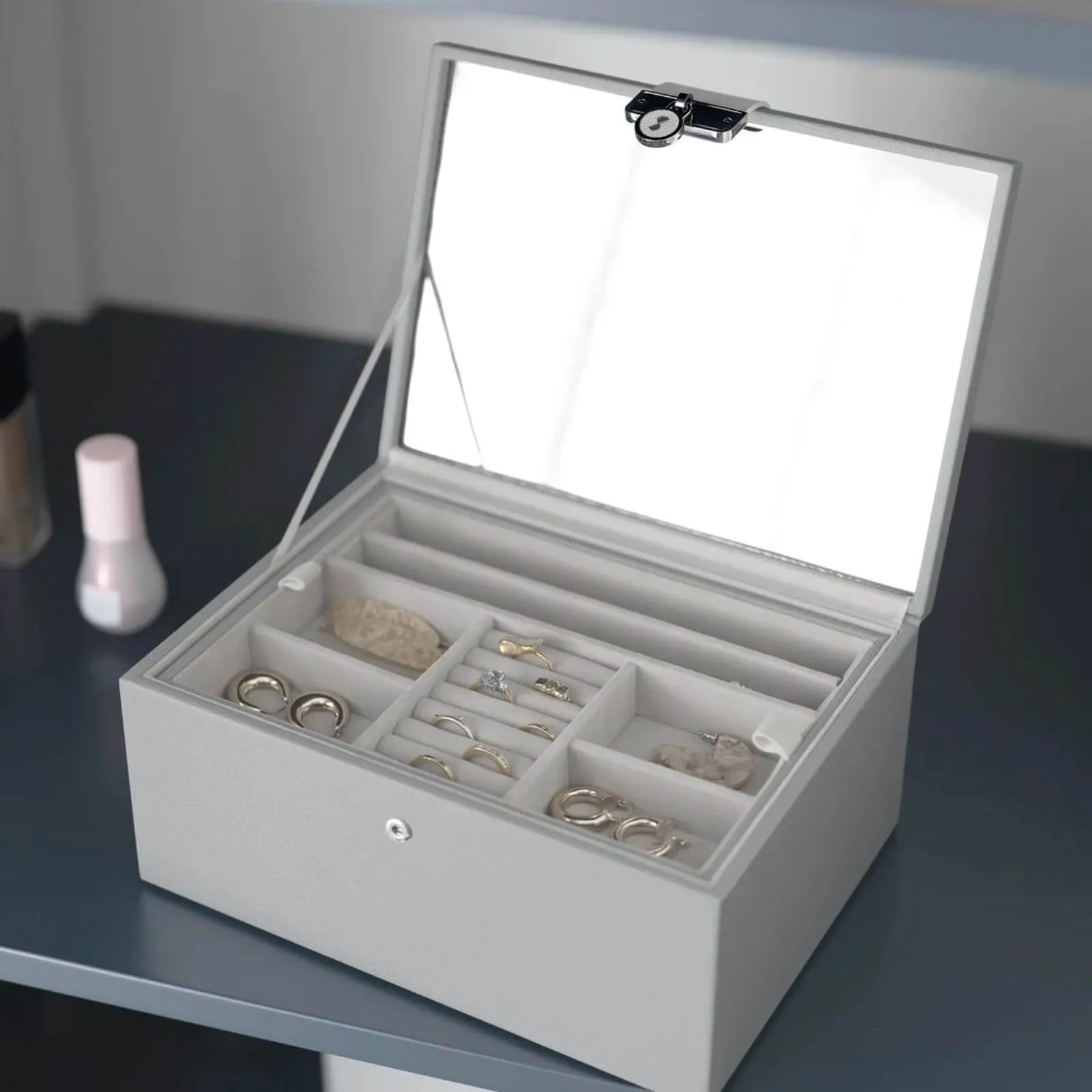 Stackers Luxury Classic 2 Tone Jewellery Box - Grey