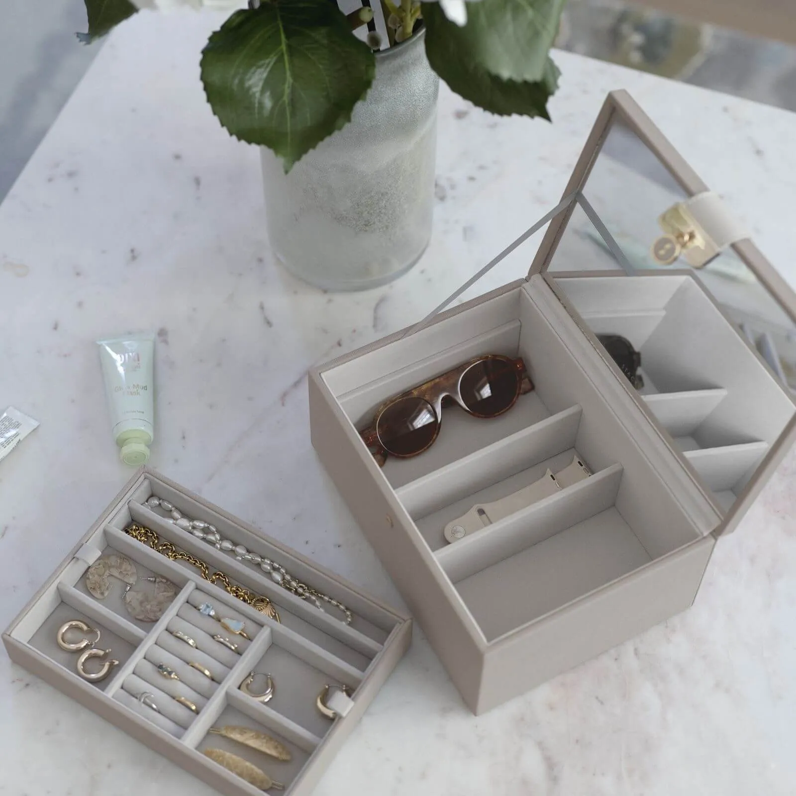 Stackers Luxury Classic 2 Tone Jewellery Box - Taupe