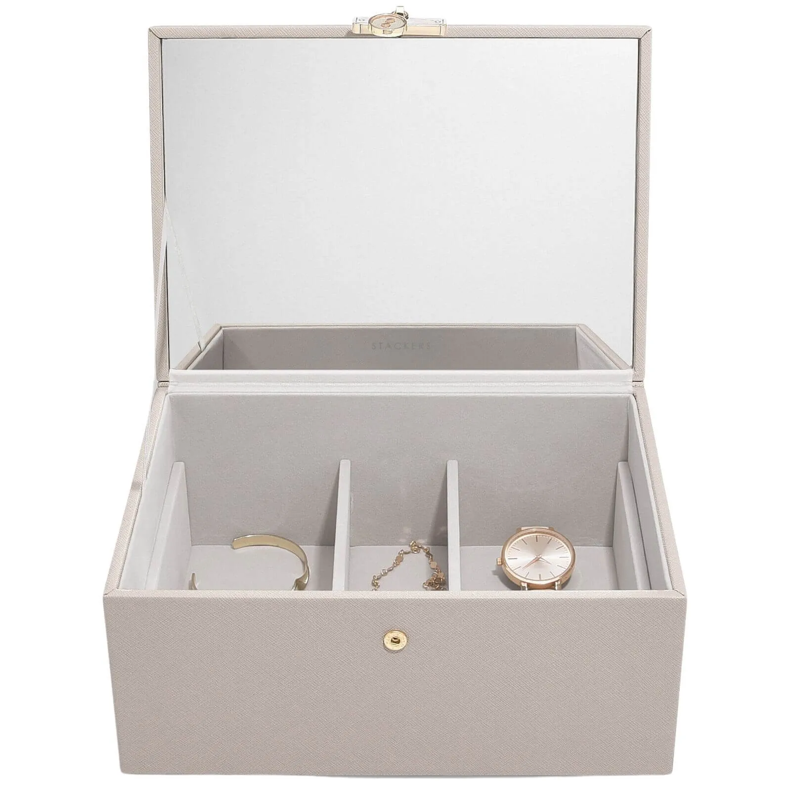 Stackers Luxury Classic 2 Tone Jewellery Box - Taupe