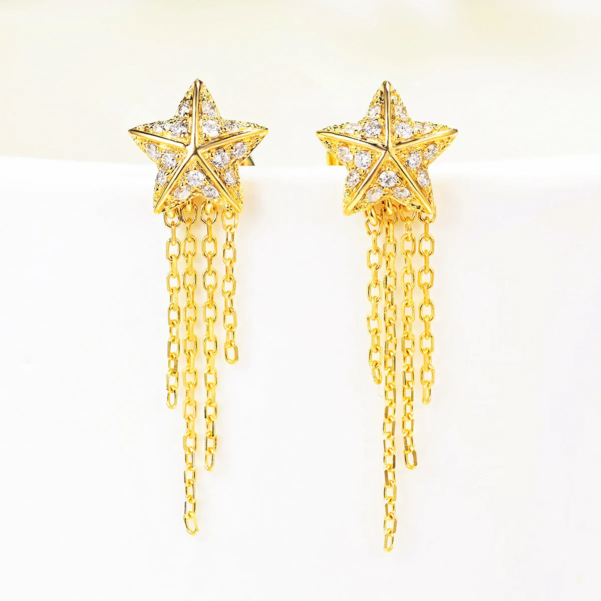 Star Stud Tassels Two-Ways Wear Earrings