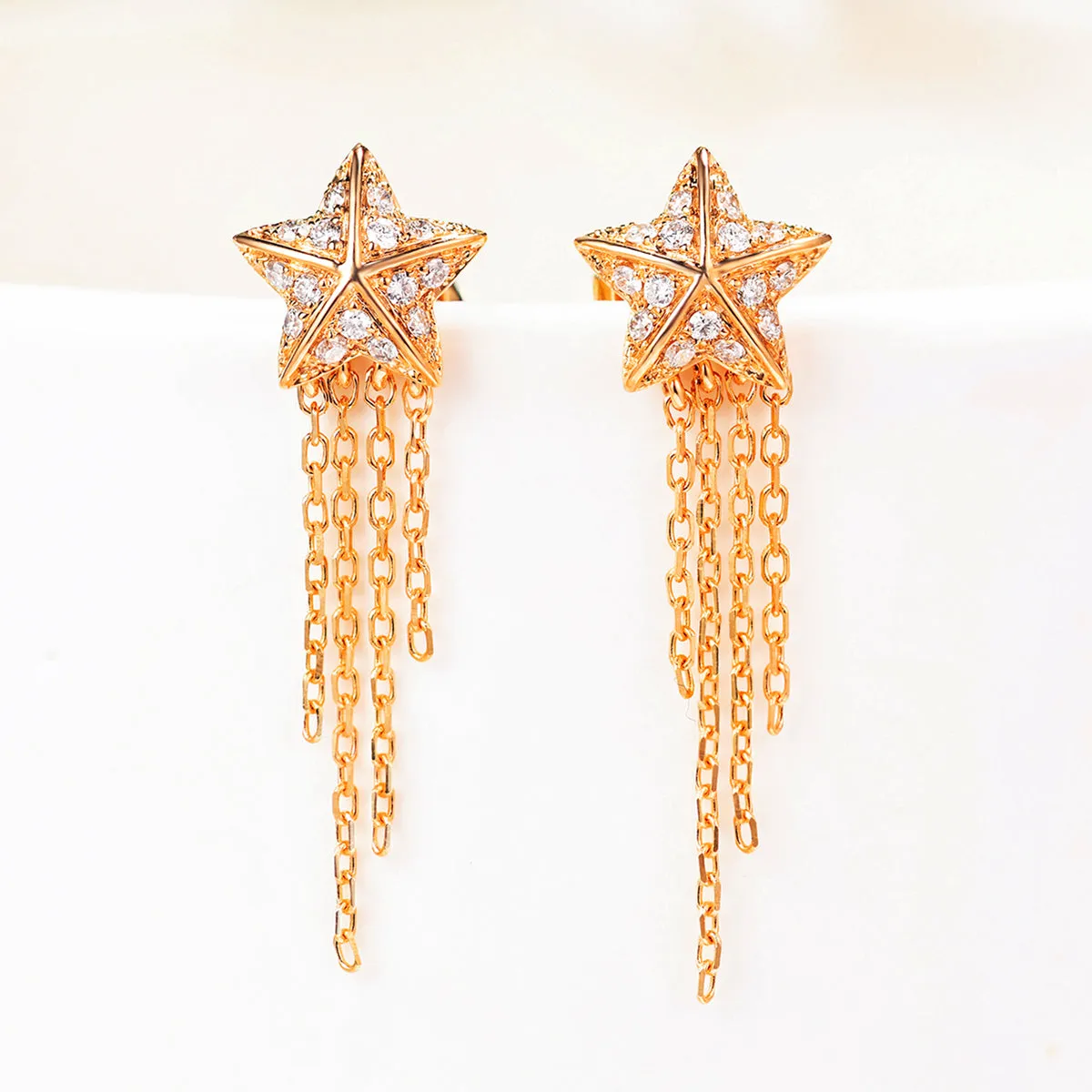 Star Stud Tassels Two-Ways Wear Earrings