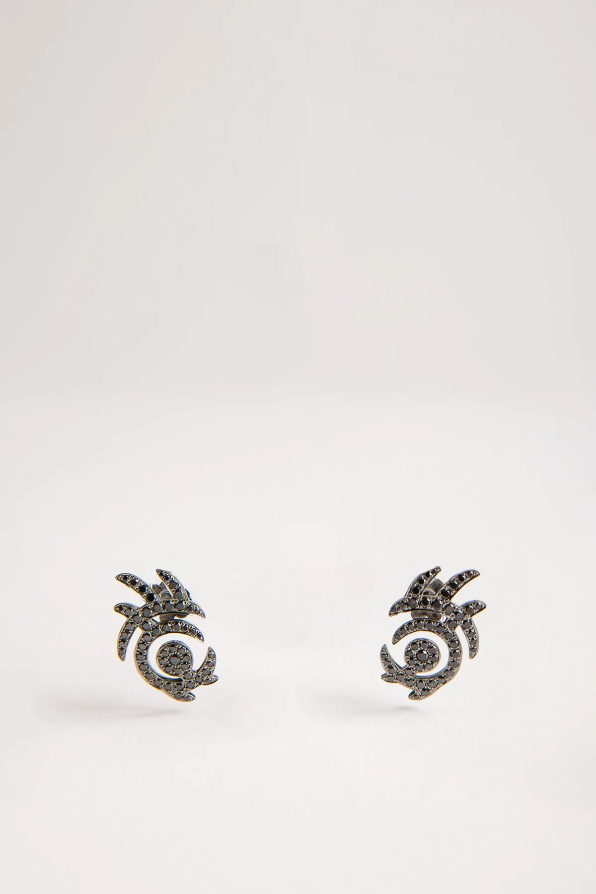 STEFERE | 18K WHITE GOLD 108 BLACK DIAMOND EARRINGS