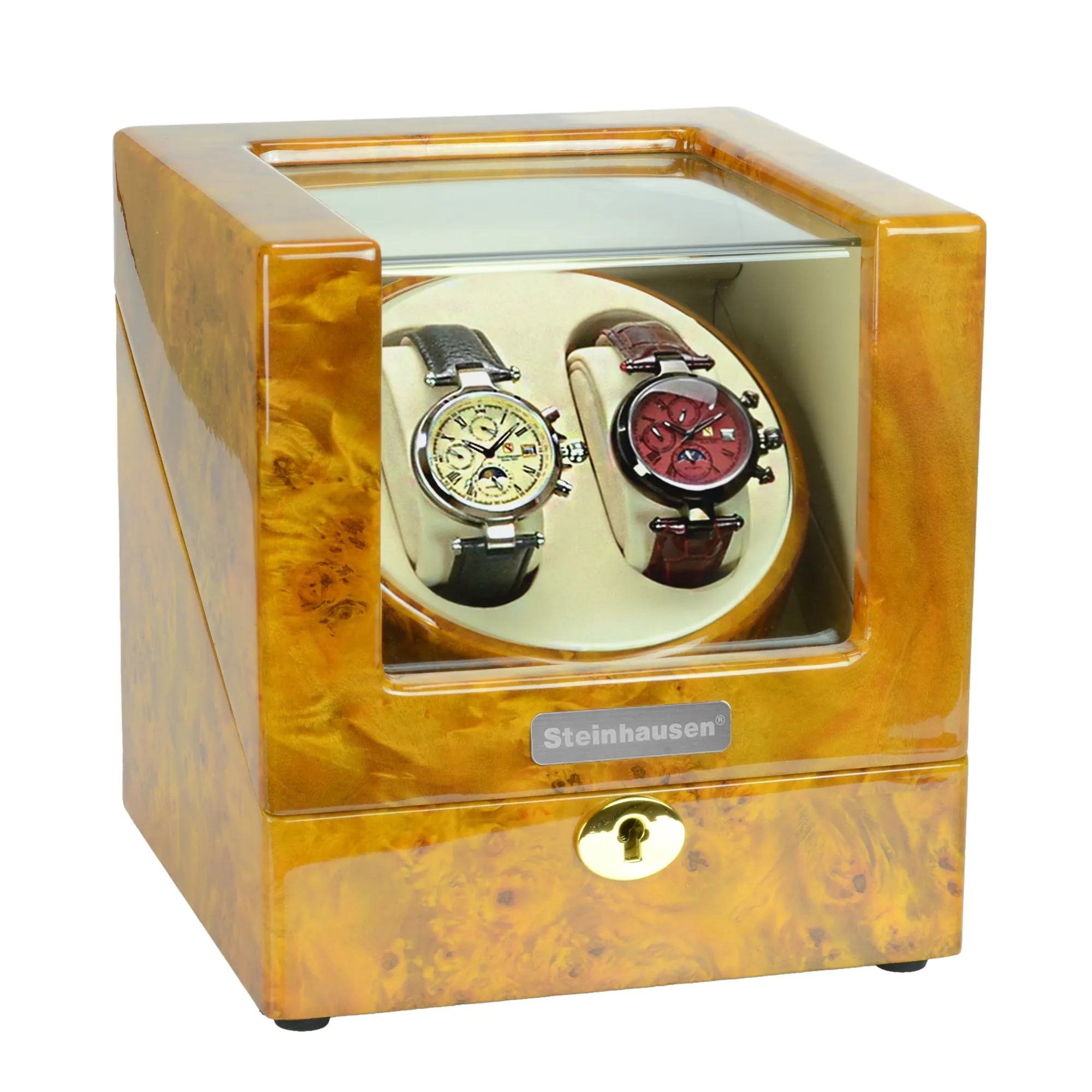 Steinhausen Heritage Double Winder For 2 Watches/Burlwood