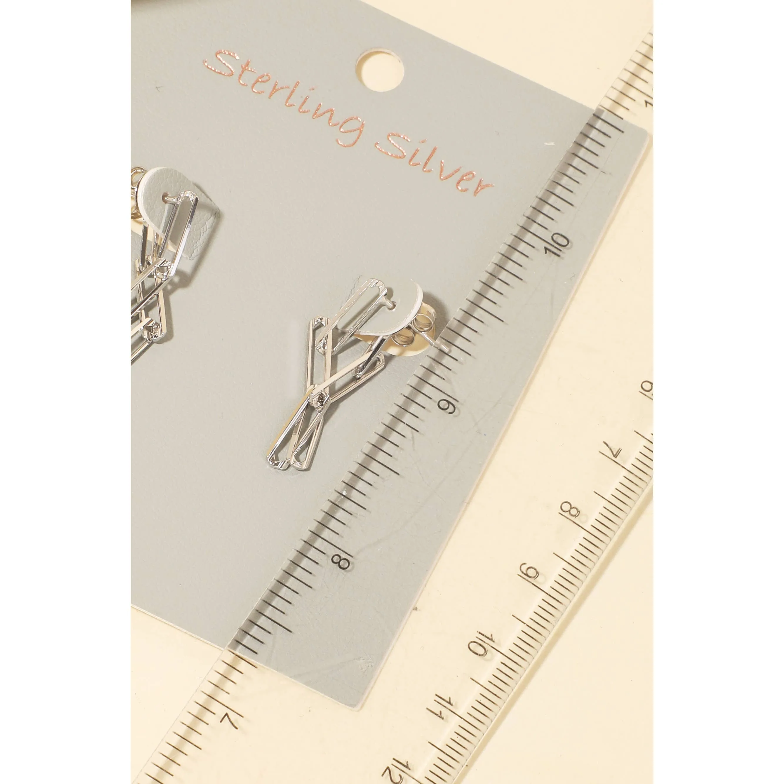 Sterling Silver Chain Dangle Earrings in Silver