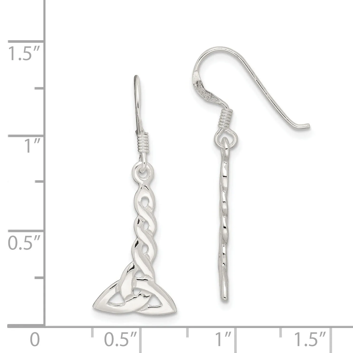 Sterling Silver Decending Celtic Dangle Earrings