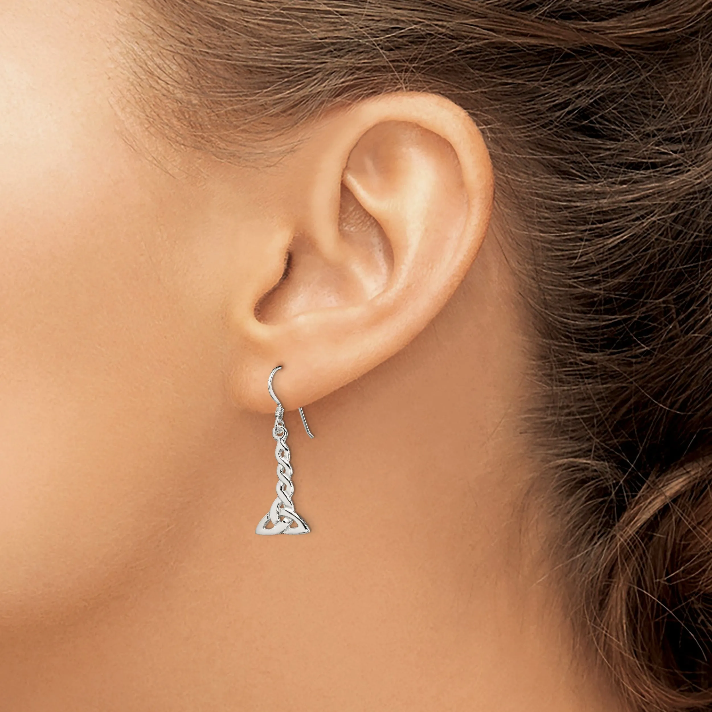 Sterling Silver Decending Celtic Dangle Earrings