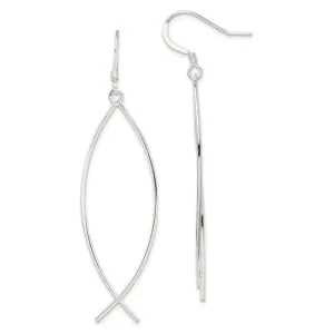 Sterling Silver Ichthus (Fish) Dangle Earrings