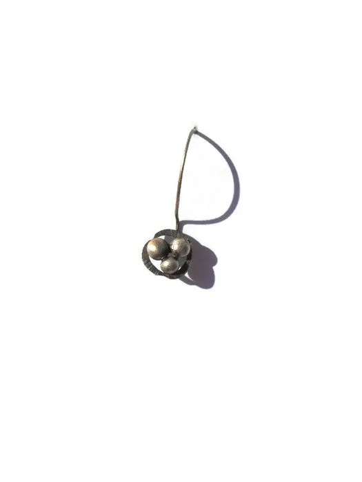 Sterling Silver Trefoil Dangle Earrings with Fine Silver Granulation