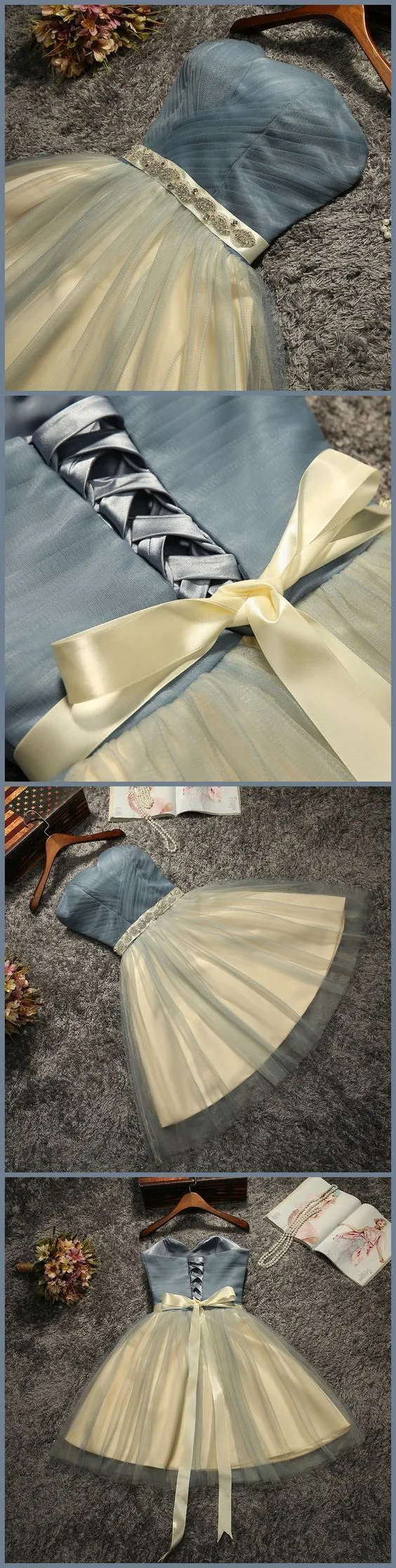 Strapless Beaded Belt Two colors Skirt Homecoming Prom Dresses, Affordable Short Party Prom Dresses, Perfect Homecoming Cocktail Dresses, CM566