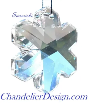 Swarovski Snowflake Chandelier Crystals, Clear 25mm Lead Crystal Snowflakes