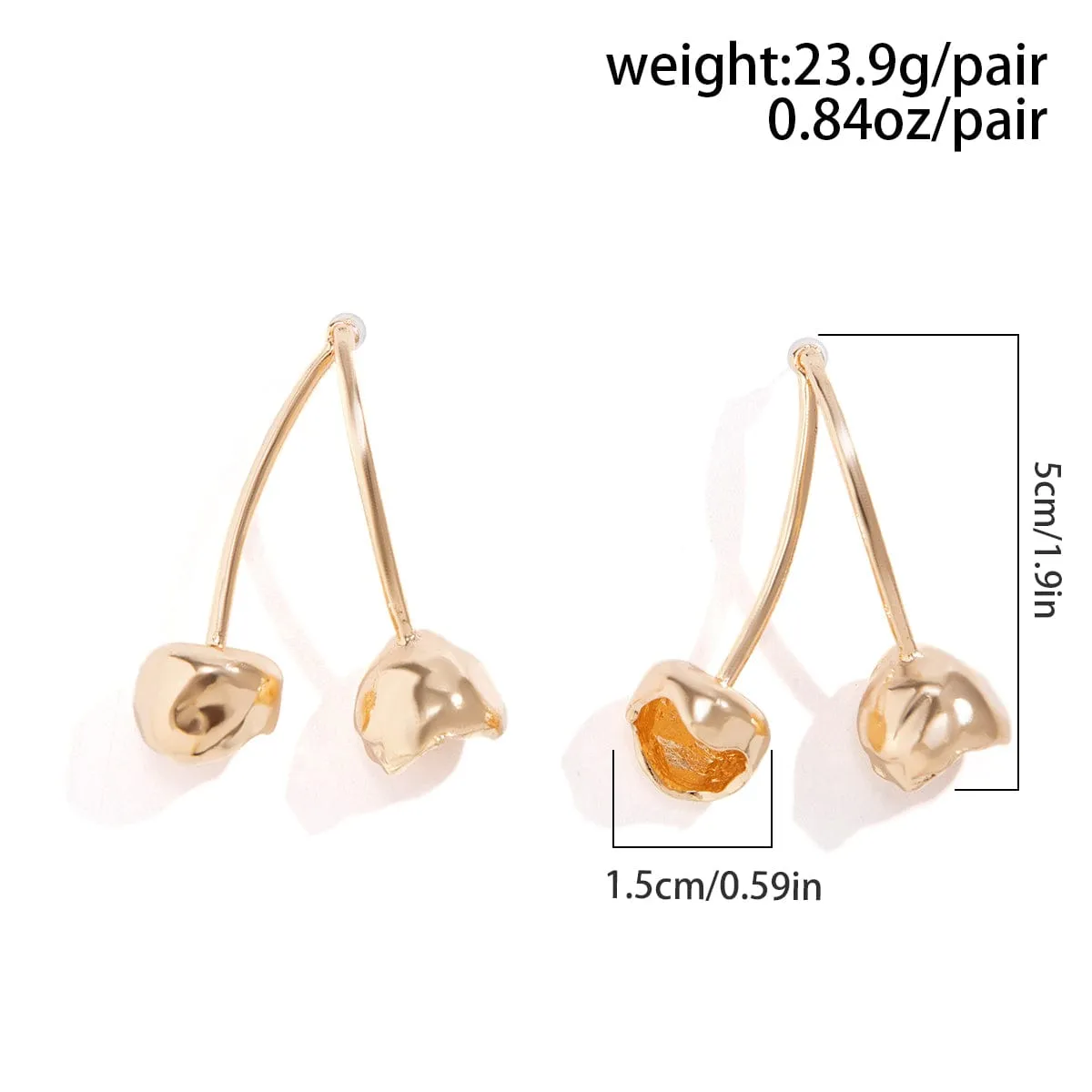 Sweet Gold Plated Cherry Dangle Earrings