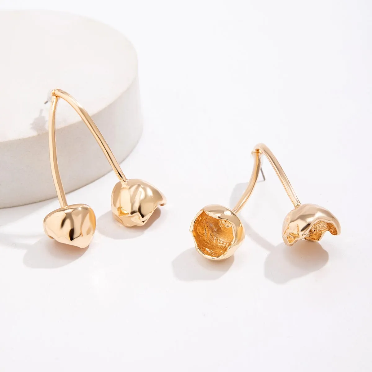 Sweet Gold Plated Cherry Dangle Earrings