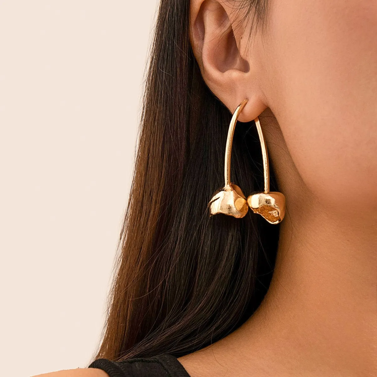 Sweet Gold Plated Cherry Dangle Earrings