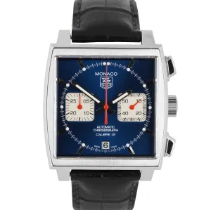 TAG HEUER Monaco Calibre 12 Stainless Steel Blue 39mm Auto Watch CAW2111.FC6183