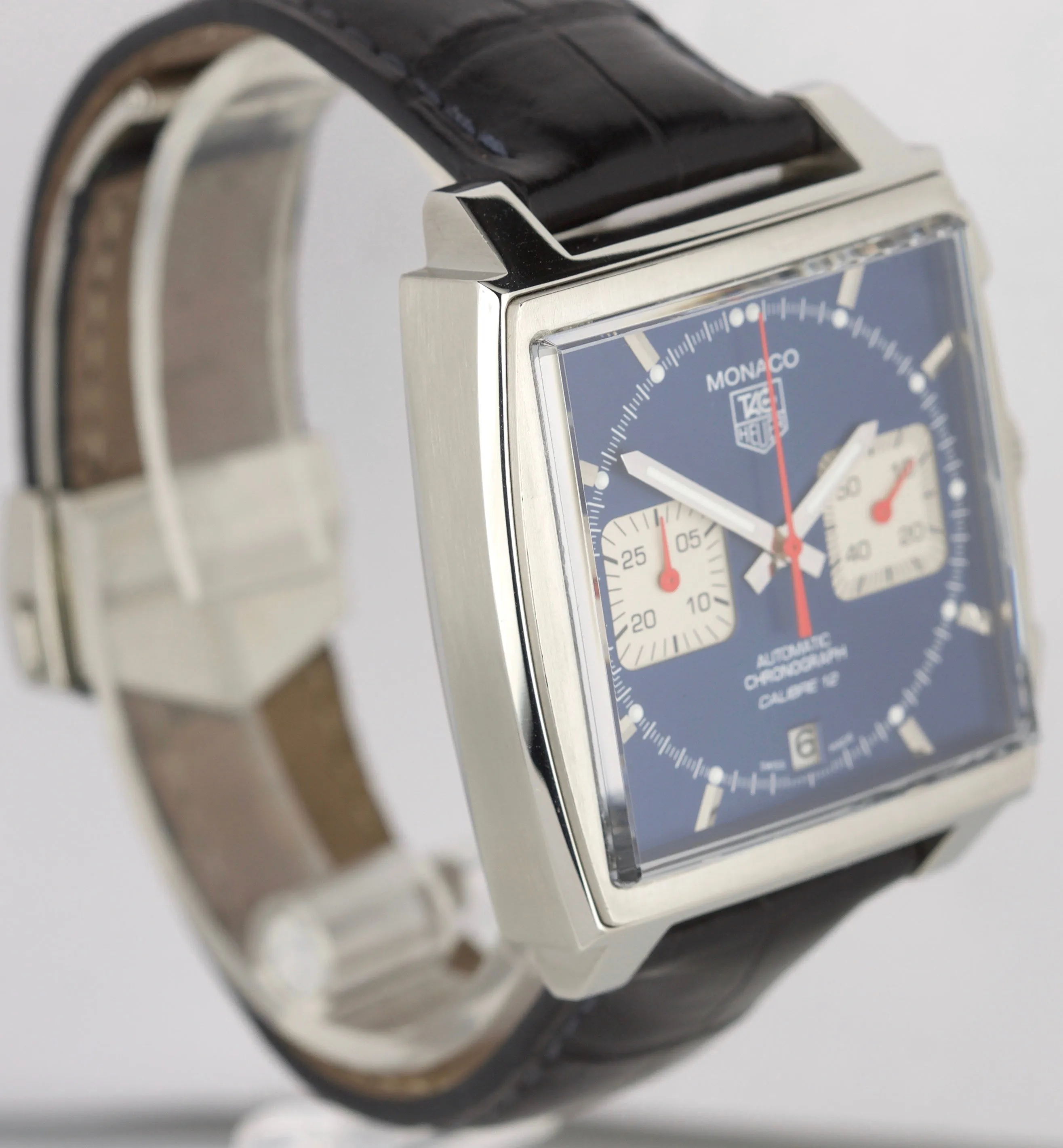 TAG HEUER Monaco Calibre 12 Stainless Steel Blue 39mm Auto Watch CAW2111.FC6183