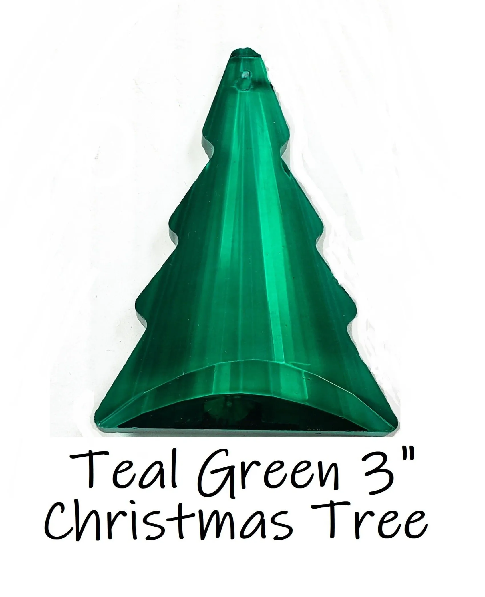 Teal Green Christmas Tree Chandelier Crystals, Caribbean Green Pine Tree Suncatcher