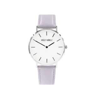 Tempus Collection - Silver Ashen Lilac Leather Watch (Limited Edition) (Wholesale)